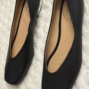 Franco Sarto Ailee square toe soft leather ballet flats Black size:6M